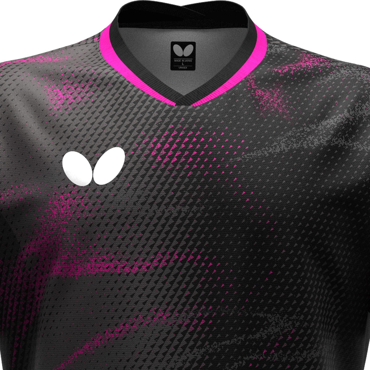Butterfly Elistar 12 Shirt - Black Front - Close-Up